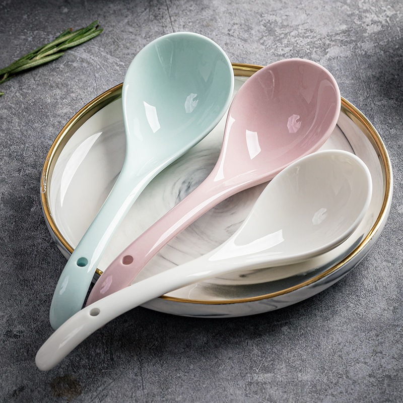 Ceramic Soup Spoon Household Creativity Small Spoon Lovely Porridge ...