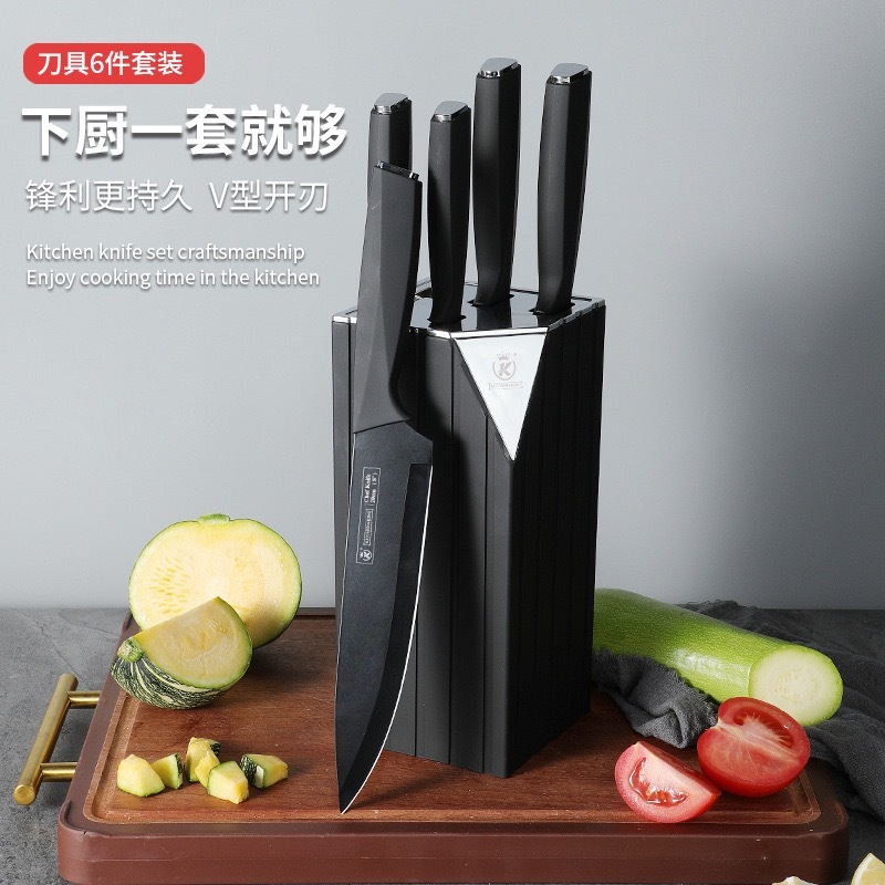 Stock in Malaysia] SMEG knife set kitchen household antique stainless steel  kitchen knife slicer knife set cream white 7 piece set Smag Vintage  Stainless Steel Kitchen Knife Home Kitchen Knife