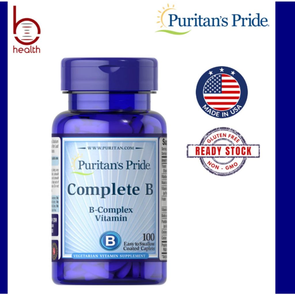 Puritan's Pride Complete B (Vitamin B Complex), 100 Caplets (Supports ...