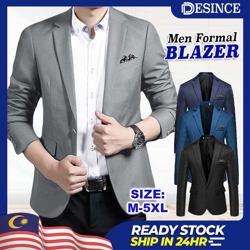 🇲🇾 DESINCE Men Blazer Top Formal Jacket Man Business Suit Office Blazer ...