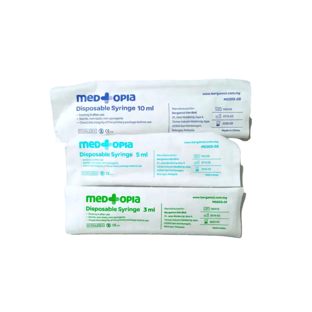 MEDTOPIA DISPOSABLE SYRINGE 3ML/5ML/10ML | Shopee Malaysia