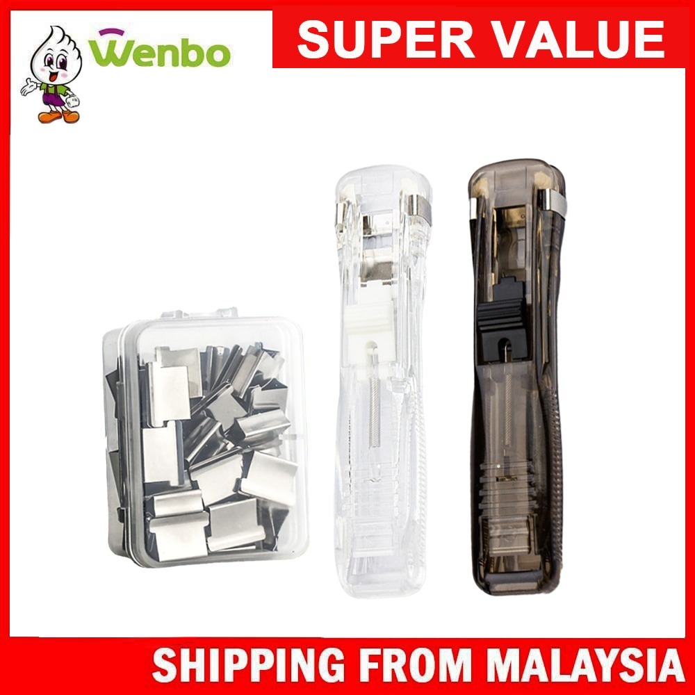 Wenbo Transparent Paper Clip Pusher Simple Seamless Stapler Clipper ...