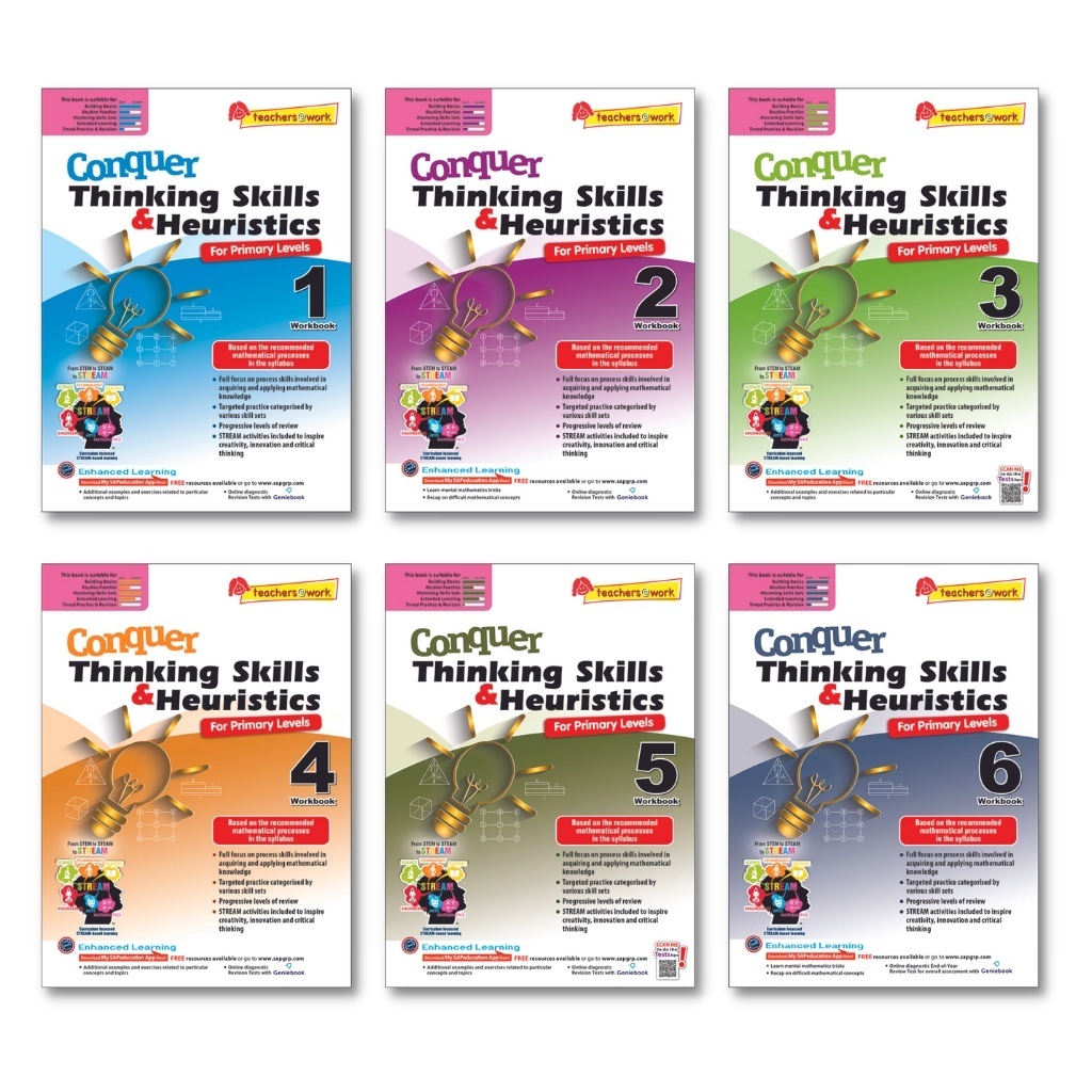 Conquer Thinking Skills & Heuristics for Primary Levels Workbook 1 - 6 ...