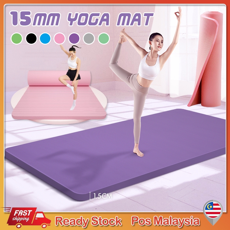 Fitness NBR 15mm Yoga Mat Non-Slip Mat Gym Exercise Mat Extra Thick ...