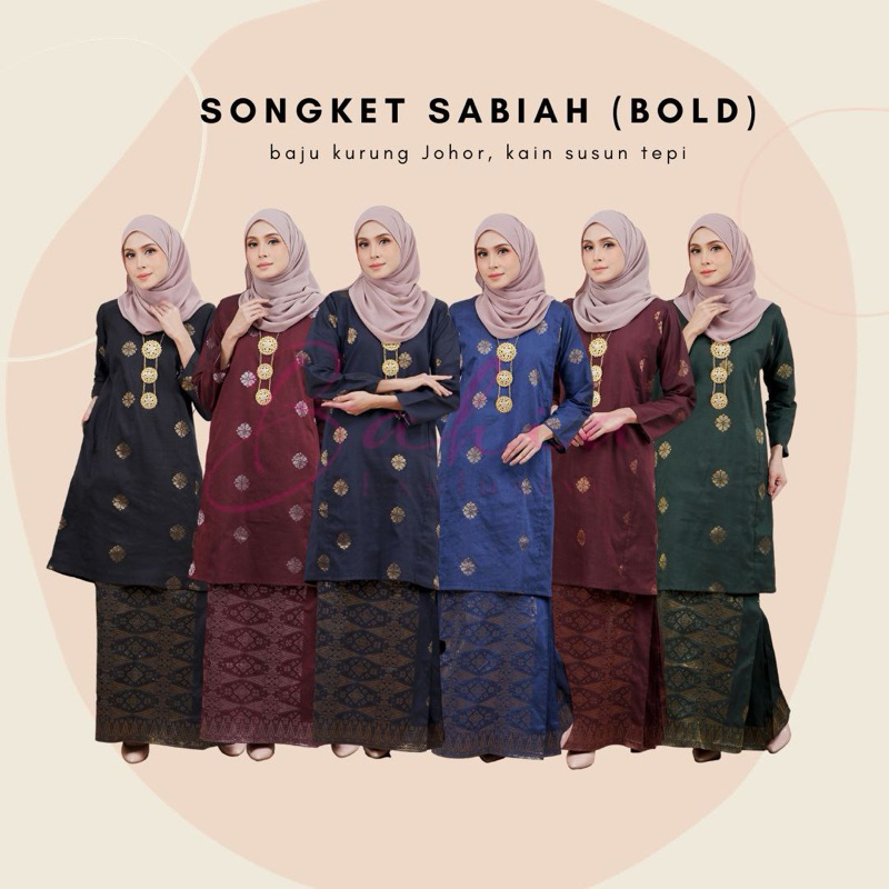 BAJU RAYA 2024 VIRAL BAJU KURUNG SONGKET SABIAH (KURUNG JOHOR) BOLD ...