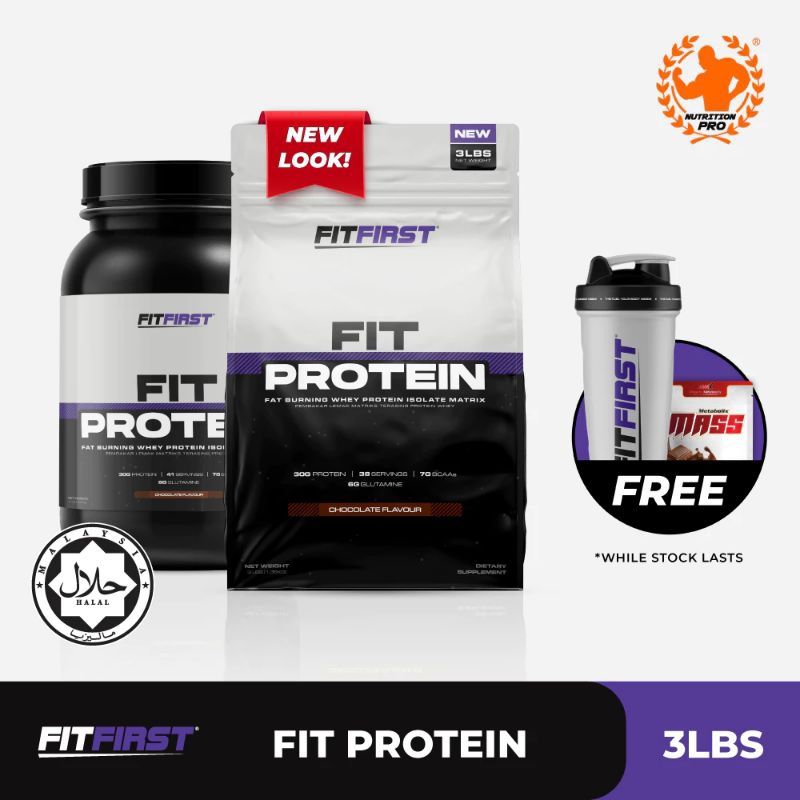 FIT FIRST PROTEIN (3LBS) WHEY PROTEIN, CUTTING, BINA OTOT, BAKAR LEMAK