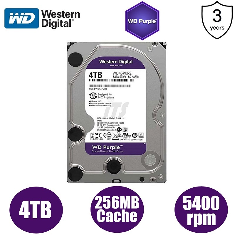 Western Digital Purple WD40PURZ/WD42PURZ/WD43PURZ 24x7 4TB 3.5 ...