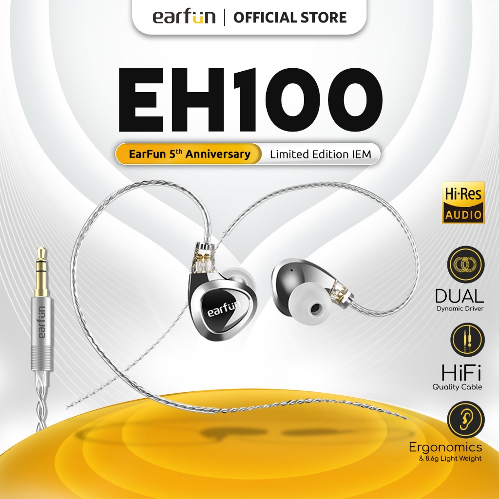EarFun EH100 InEar Audiophile Headphones HiRes 2DD+1BA IEMs HiFi