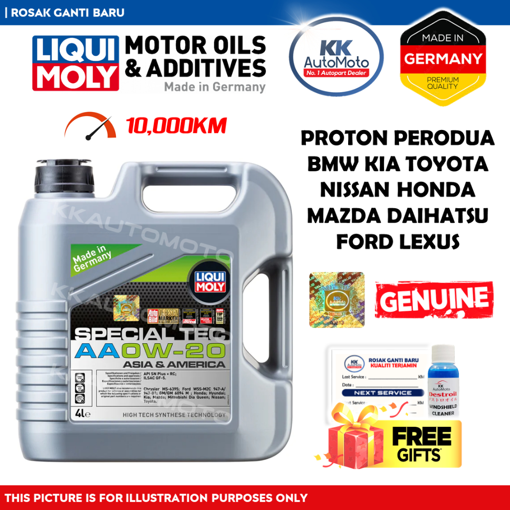 Genuine LIQUI MOLY Fully Synthetic 0W20 0W-20 Special Tec German Engine ...