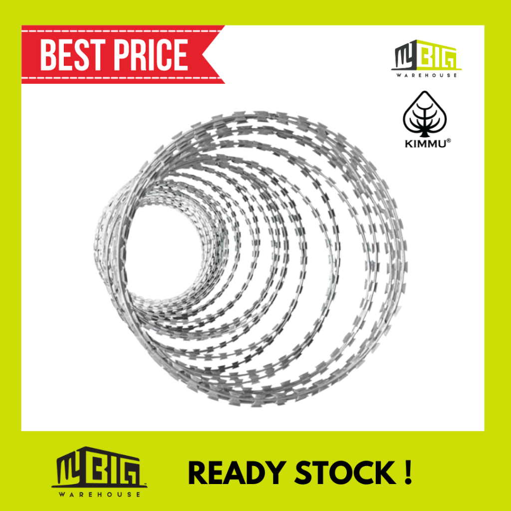 RAZOR BARBED WIRE GI 500mm/700mm/1000mm/100m (Roll & Straight Type ...
