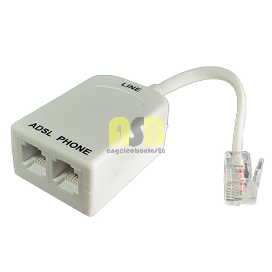(1pc) ASB A-125 ADSL Filter Splitter with Surge Protector ( 061009092 ...