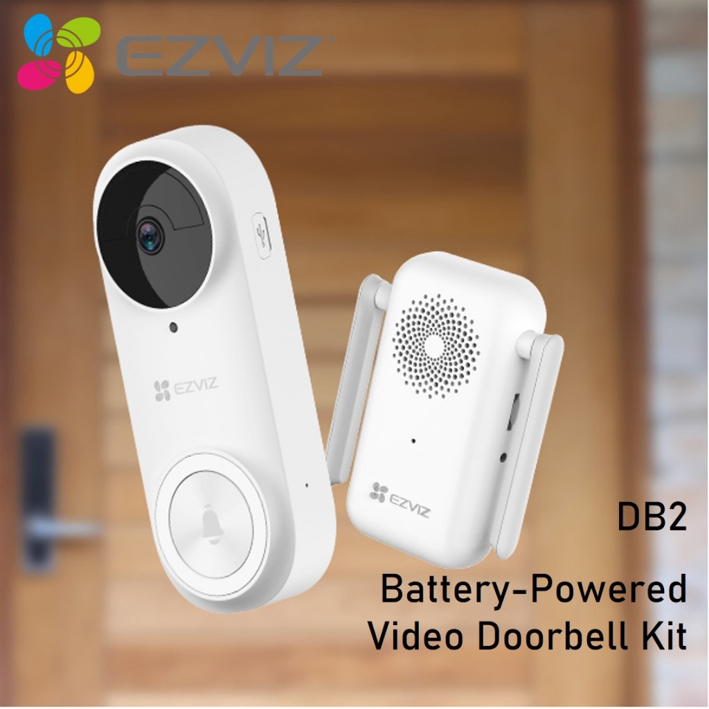 EZVIZ Smart Home Battery-Powered Video Doorbell Kit DB2 3MP | Shopee ...