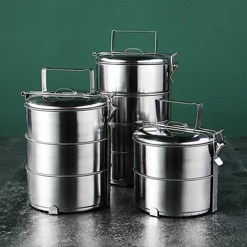 Sov Stainless Steel Tiffin Lunch Box 2/3/4 Tier – Portable Stackable Food Container With Locking Lid