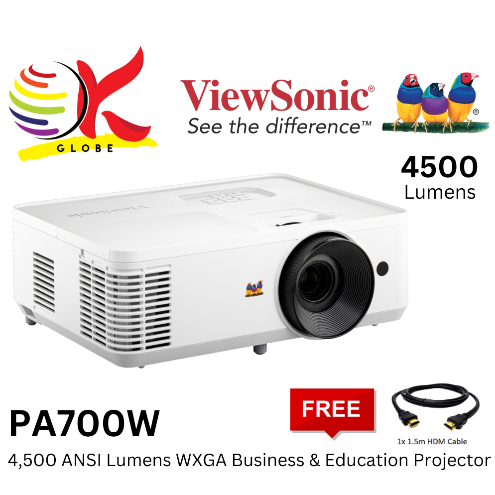 VIEWSONIC PA700W 4,500 ANSI LUMENS WXGA (1280X800P) BUSINESS & EDUCATION  PROJECTOR WITH FOC HDM CABLE & BUILT IN SPEAKER