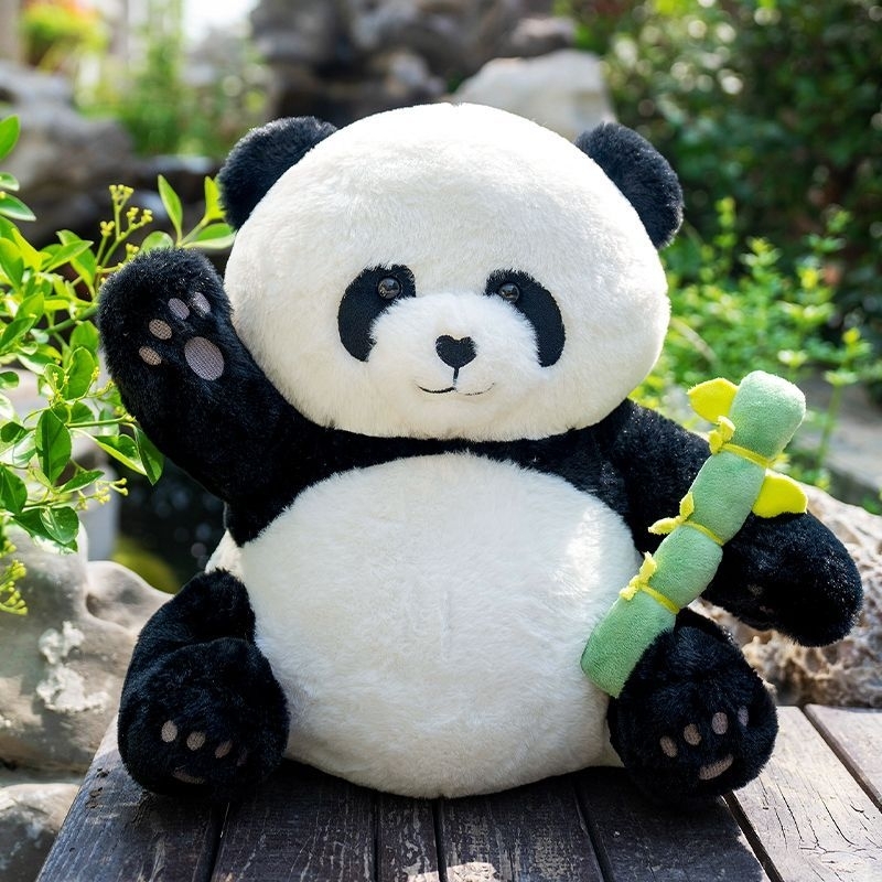 Cute Panda Doll 30cm Hua Hua Meng Lan Qi Zai 30cm fluffy birthday toys ...