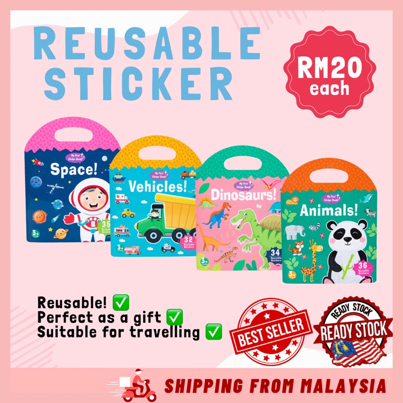 🔥 Bondaandkids 🔥 Reusable Stickers Book | Shopee Malaysia