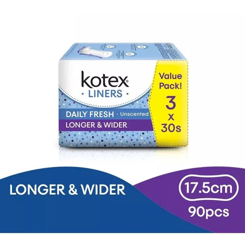 Kotex Fresh Liners Longer & Wider Triple Pack (3 x 30's) Shopee Malaysia