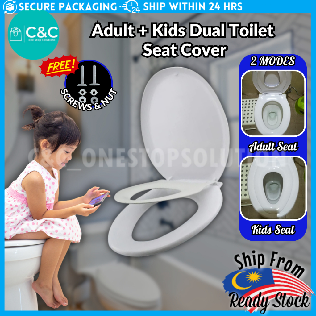 Adult + Kids Dual Toilet Seat Cover Dual Function Child Potty Train