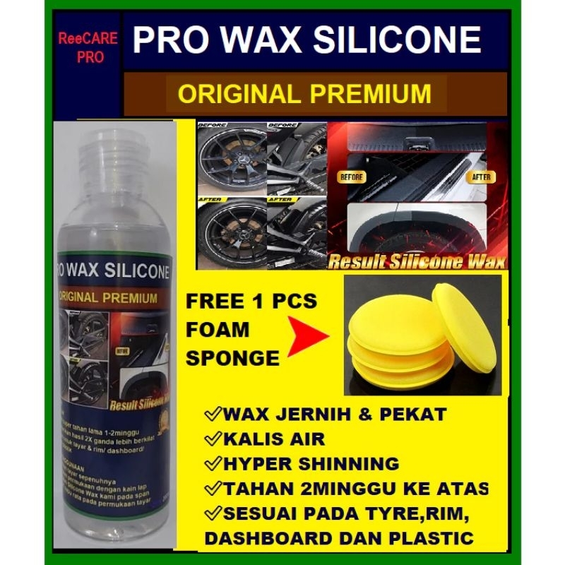 🔥 PROMOSI 🔥 ReeCARE PRO Silicone Wax Tyre Wax 100% Pure Silicone Clear ...
