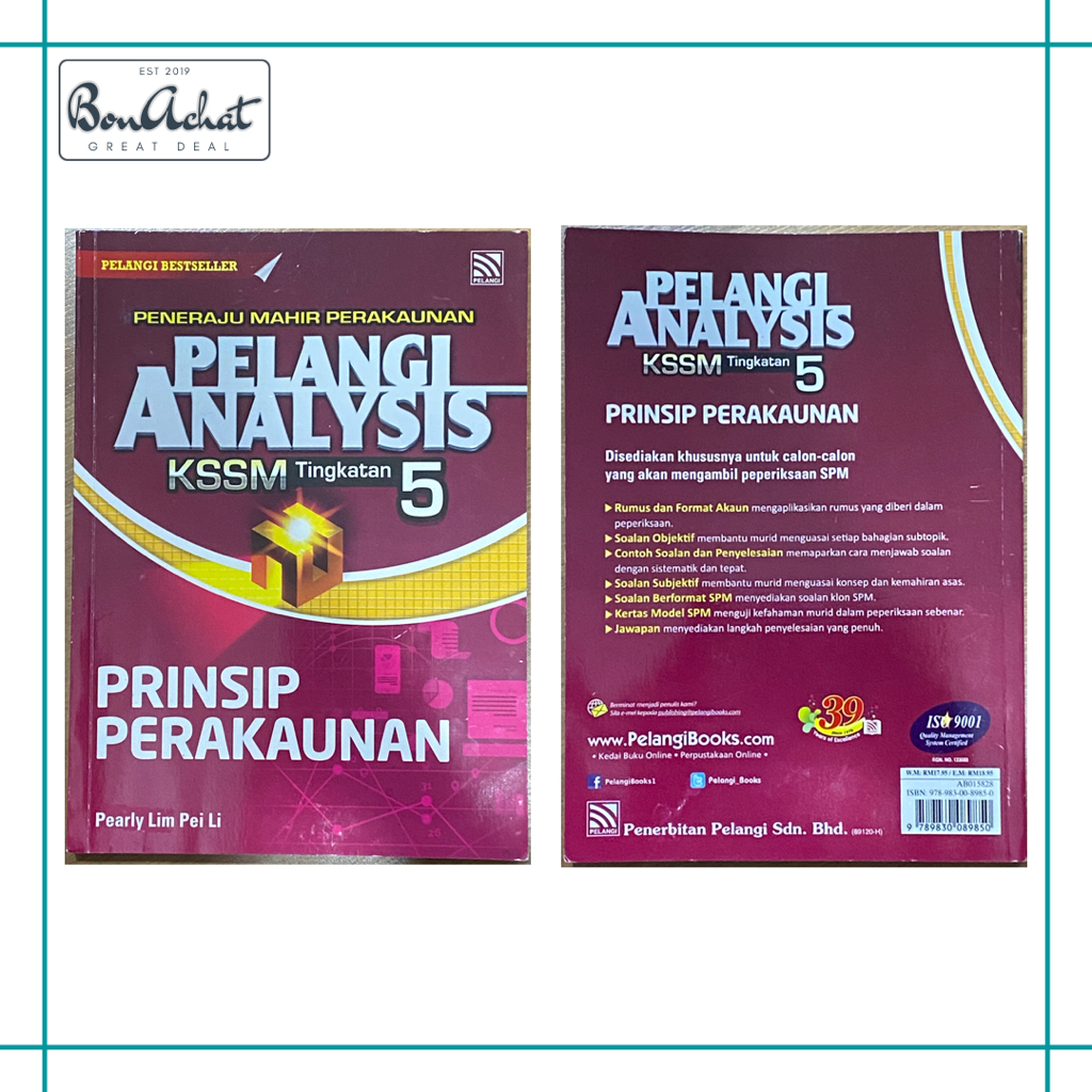 【二手书 Secondhand Book】pelangi Analysis Kssm Prinsip Perakaunan Tingkatan