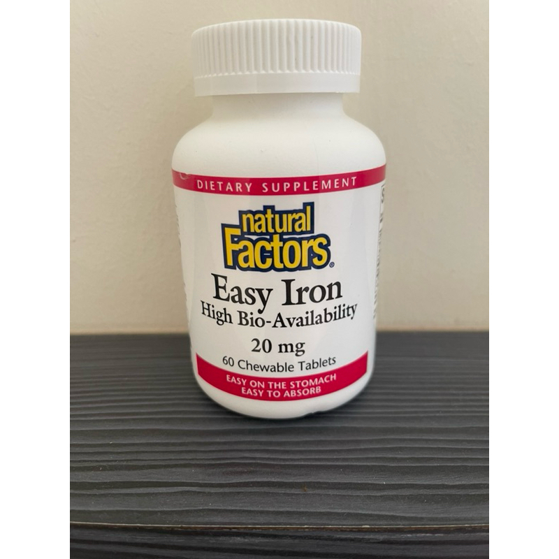 Natural factors easy iron high bio availability 20mg 60 chewable