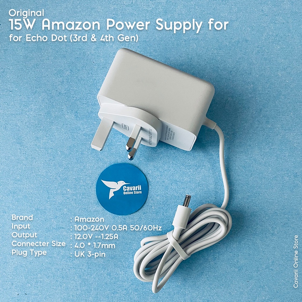 Original Amazon Alexa Power Adapter 15W for Echo Dot (3rd, 4th & 5th ...