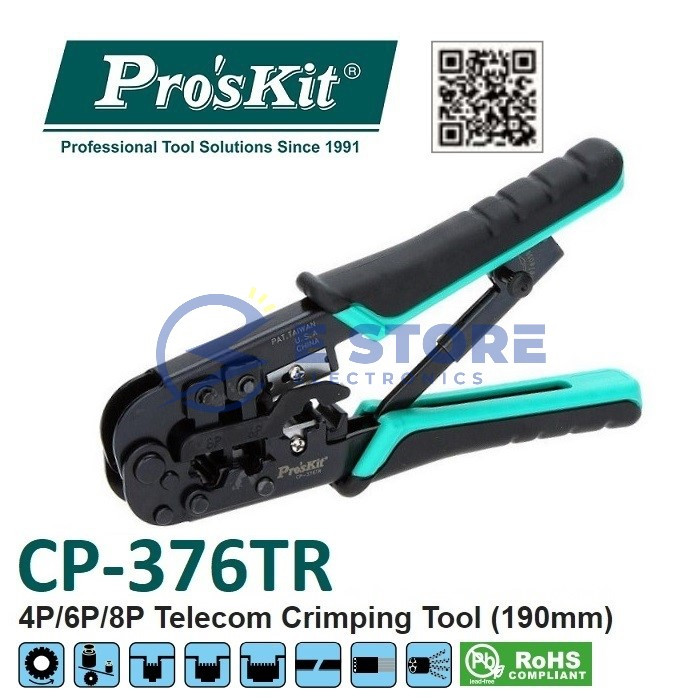 Pro'sKit CP-376TR 4P/6P/8P Telecom Crimping Tool (Taiwan) | Shopee