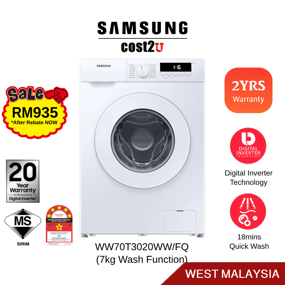 samsung washing machine ww70t3020ww fq