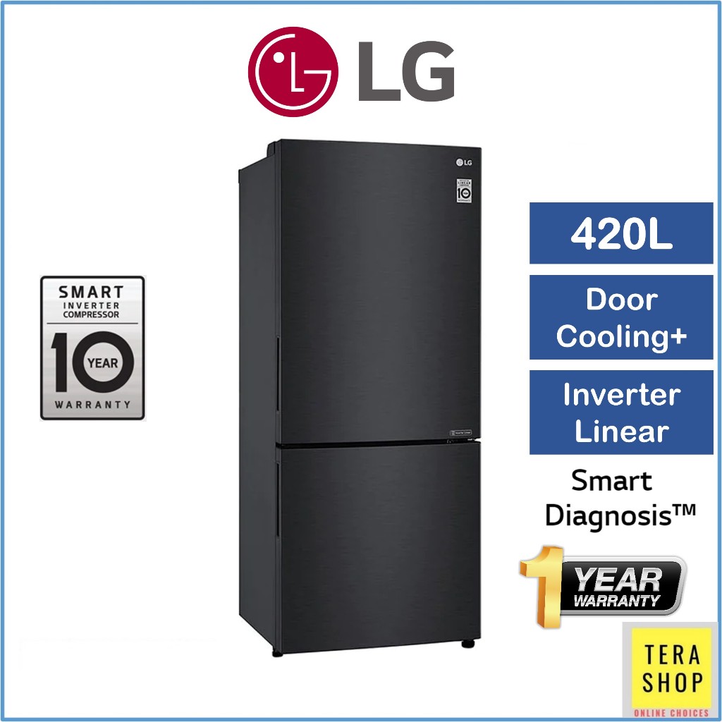 LG GCB529NQCZ 420L Inverter Bottom Freezer Refrigerator Peti Sejuk