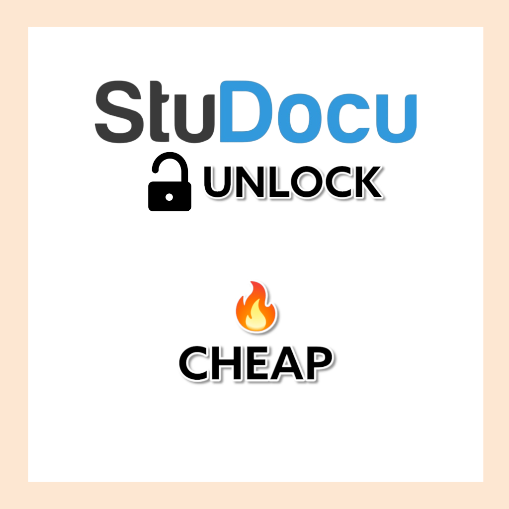 [CHEAP & FAST] STUDOCU UNLOCK | Unlock Documents Unblur Answers ...