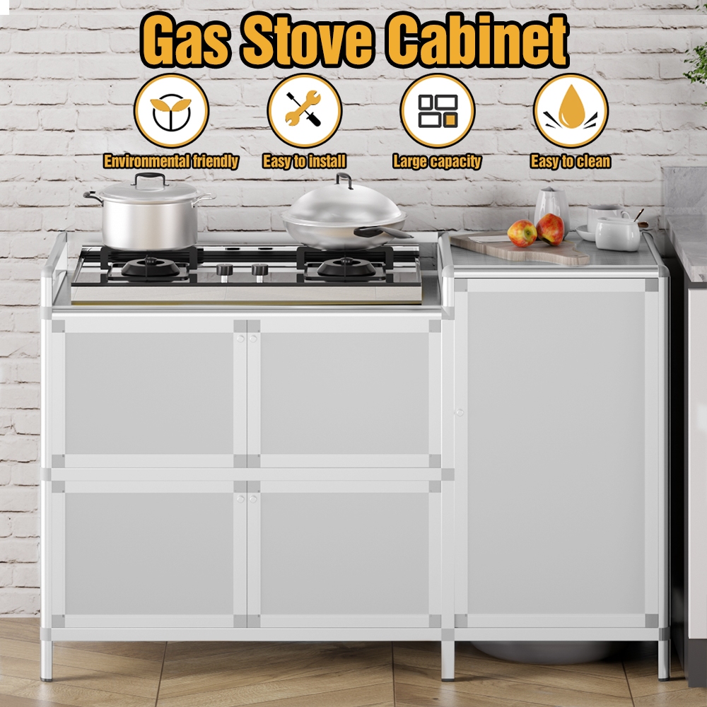 Stove Cabinet Gas Cooking Table Tempered Glass Top Kabinet Gas Dapur ...