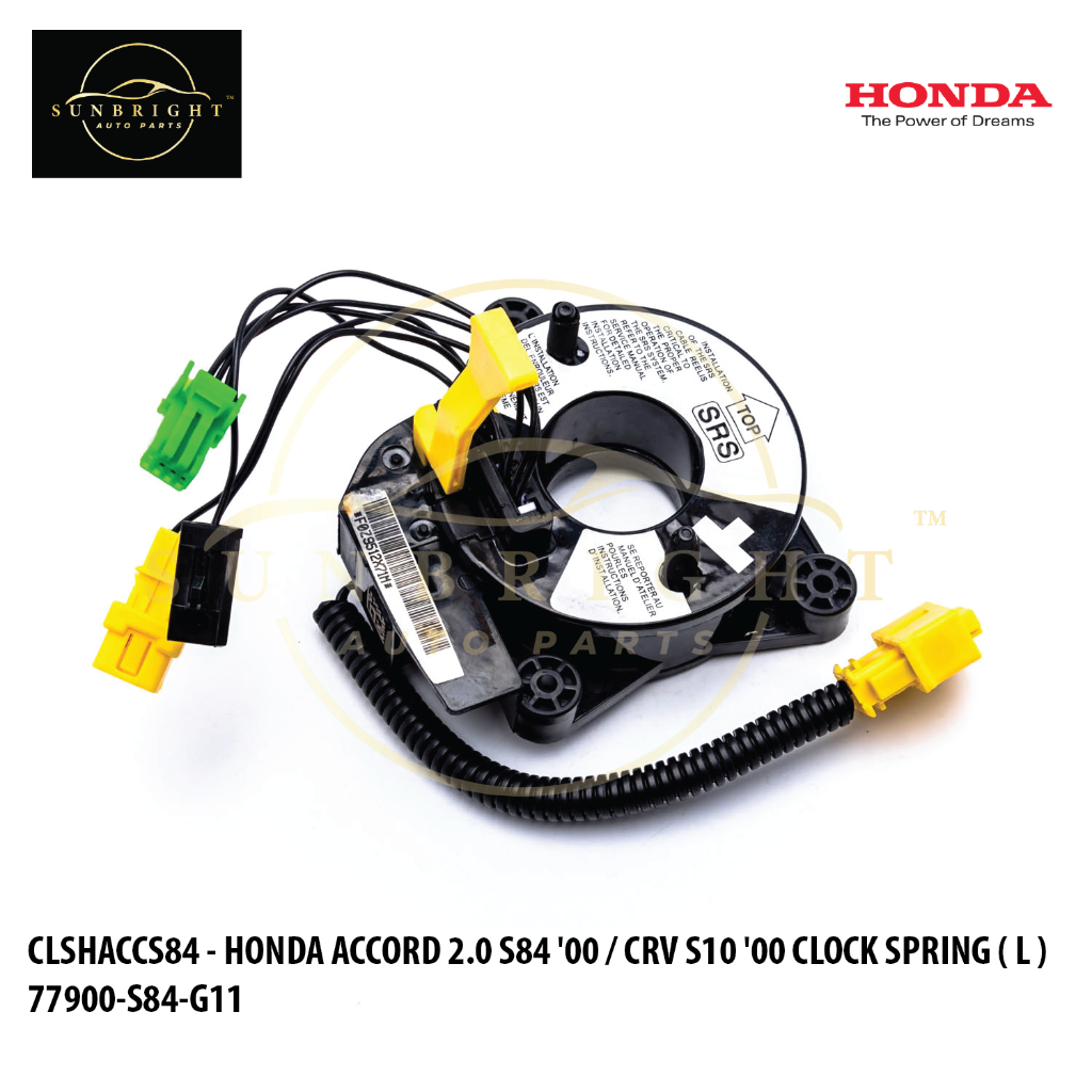 HONDA ACCORD 2.0 S84 '00 / CRV S10 '00 CLOCK SPRING ( L ) 77900-S84-G11 ...