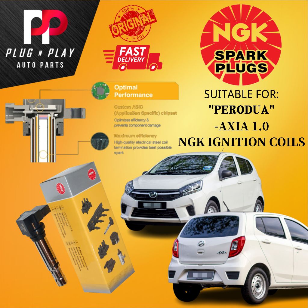 PERODUA AXIA 1.0 ( 1 PCS ) NGK IGNITION COILS / PLUG COIL 100% ORIGINAL ...