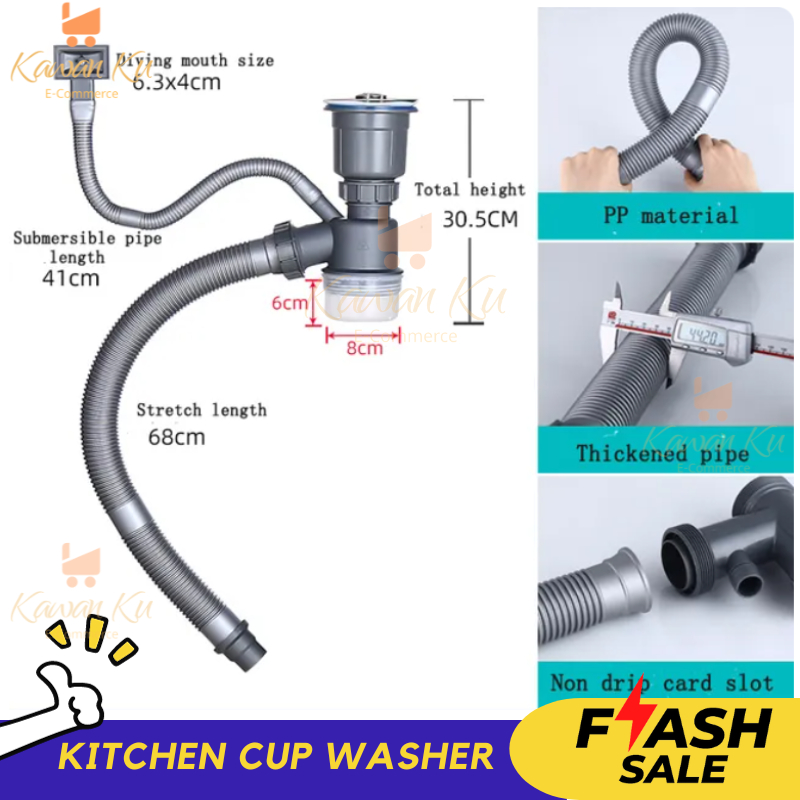 Visible Drainer Sink Basin Pipe Plumbing Kitchen Sewer Pipe Sink Drain ...