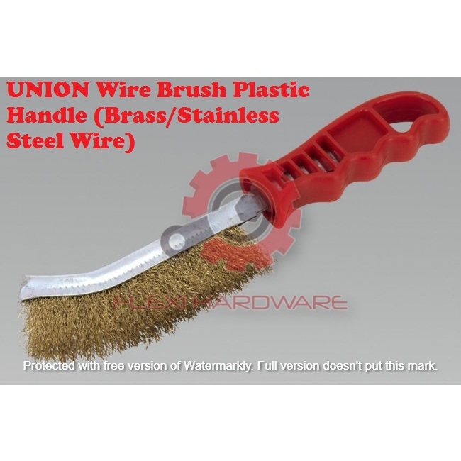 UNION Wire Brush Plastic Handle (Brass/Stainless Steel Wire) Shopee