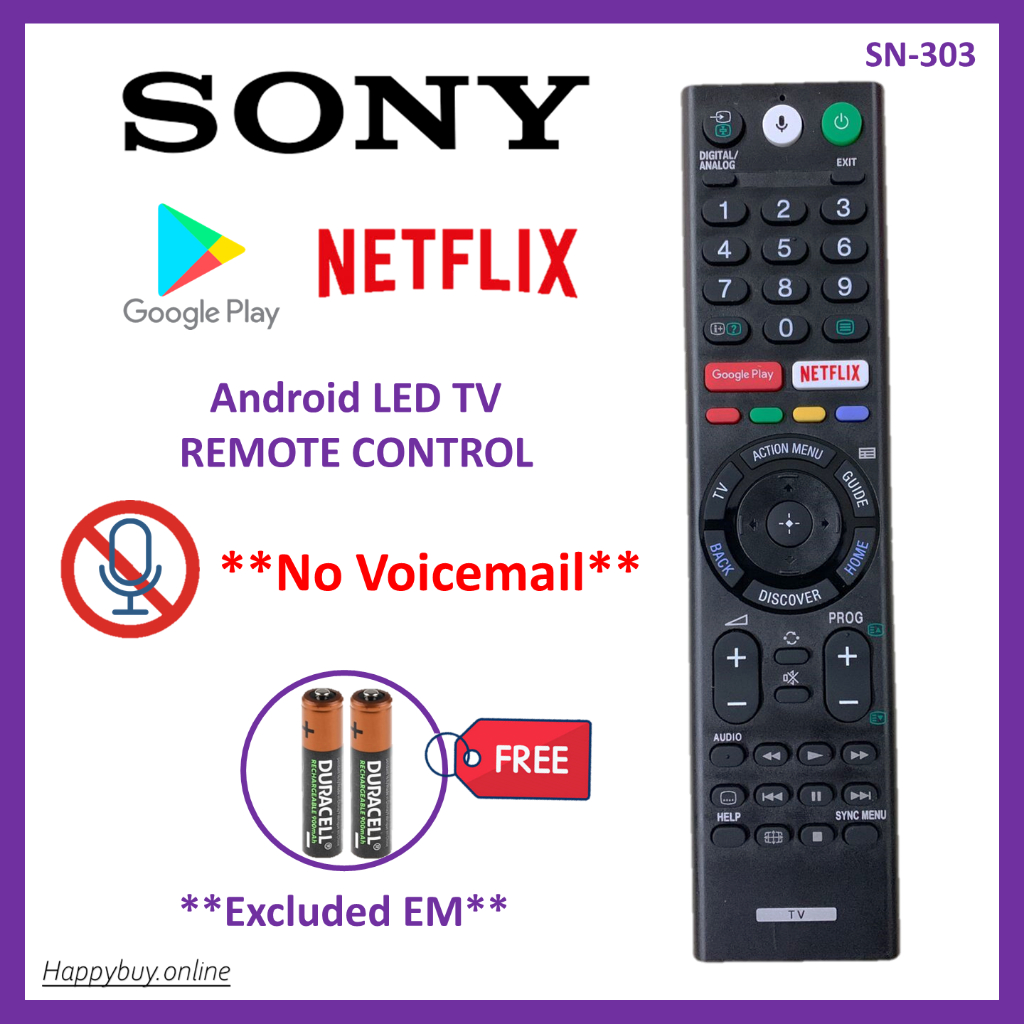 Sony Android Replacement LED TV Remote Control TX200P Sony Replacement ...