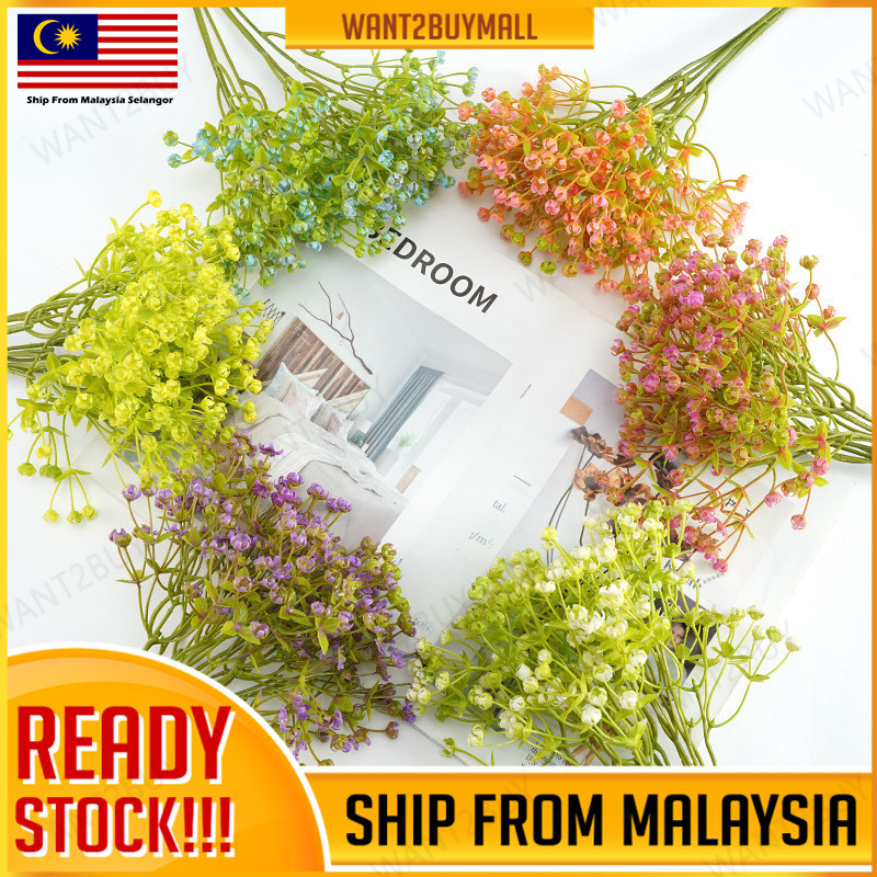 🇲🇾 1pcs Milan Gypsophila Fake Flower Buds Wedding Office Home