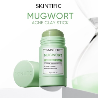 SKINTIFIC Mugwort Acne Clay Mask Stick Mud Clay Mask Cleanses Pores Blackheads Relieves Redness Clay Stick