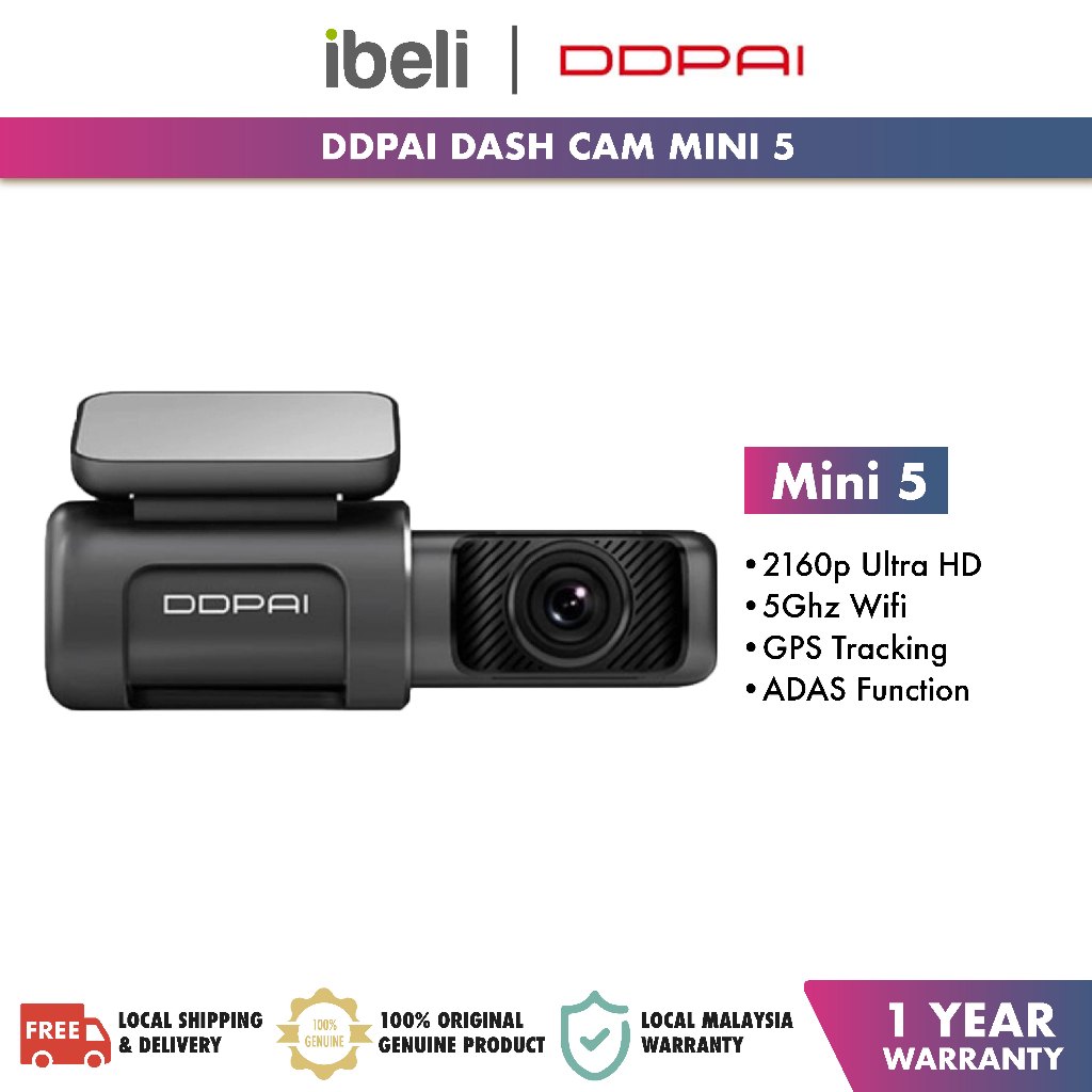 DDPAI Dash Cam Mini 5 4K 2160P HD DVR Car Camera Hidden Android Wifi Auto  Drive Vehicle Video Recorder