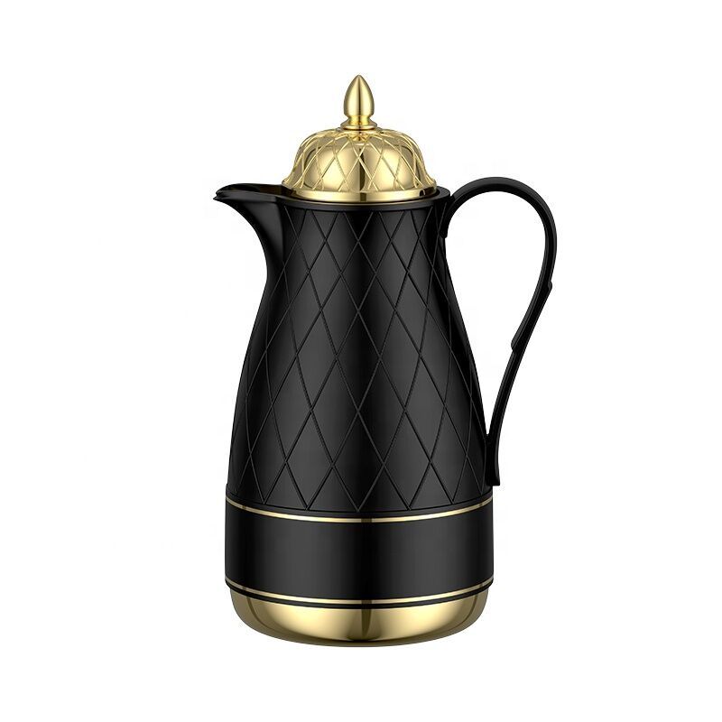 Vacuum Flask Arabic Golden Lid PP Plastic Body 1.0L Thermo Coffee Pot