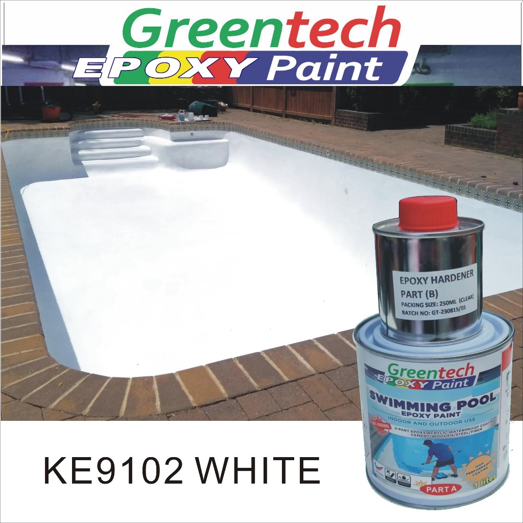 KE9102 WHITE ( GT Swimming Pool Epoxy ) Pond Paint Cat Kolam Renang ...