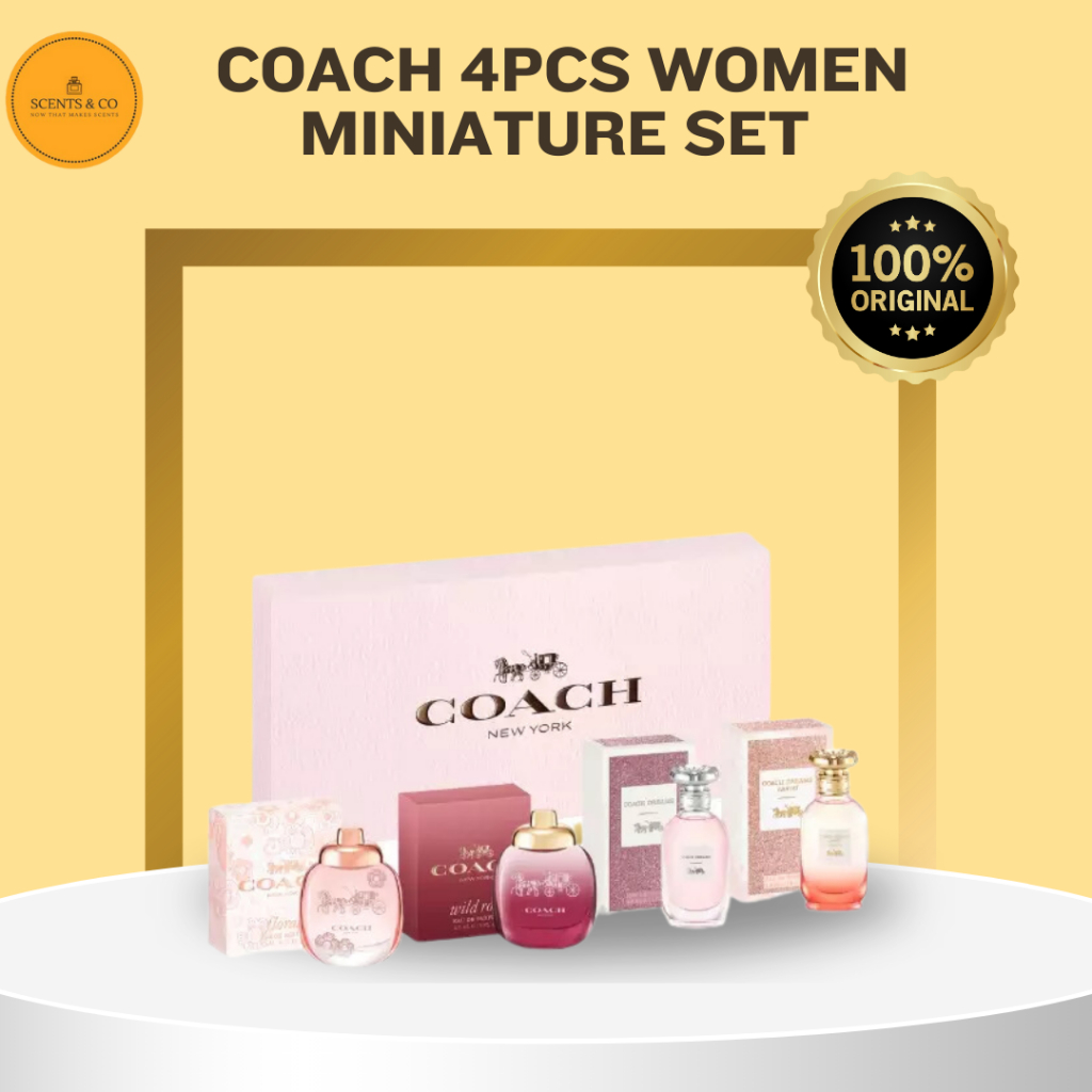 ORIGINAL Coach 4PCS Miniature Set For Women EDP | Shopee Malaysia