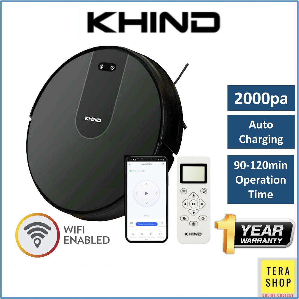 Khind VC9E21 Smart WiFi Robotic Vacuum Cleaner Robot Vacuum Shopee