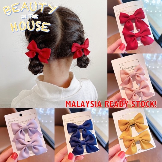 Kid's Twin Set Ribbons Hairclips Children Hair Pins Beauty Hair Clips ...