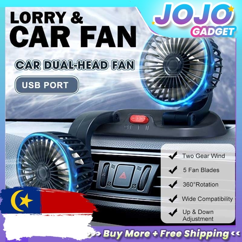 Car Fan Dual Speed F410 Kipas kereta Usb Strong Dual Fan Air Condition