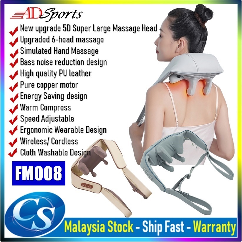 5d Rechargeable Wireless Shiatsu Neck Shoulder Back Massager With Heat Electric Kneading Massage