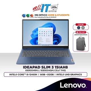 Lenovo IdeaPad 3 Slim 15IAH8 15.6" Laptop (Intel Core i5-12450H | 16GB | 512GB SSD | Intel UHD | H&S) 83ER004QMJ/4RMJ