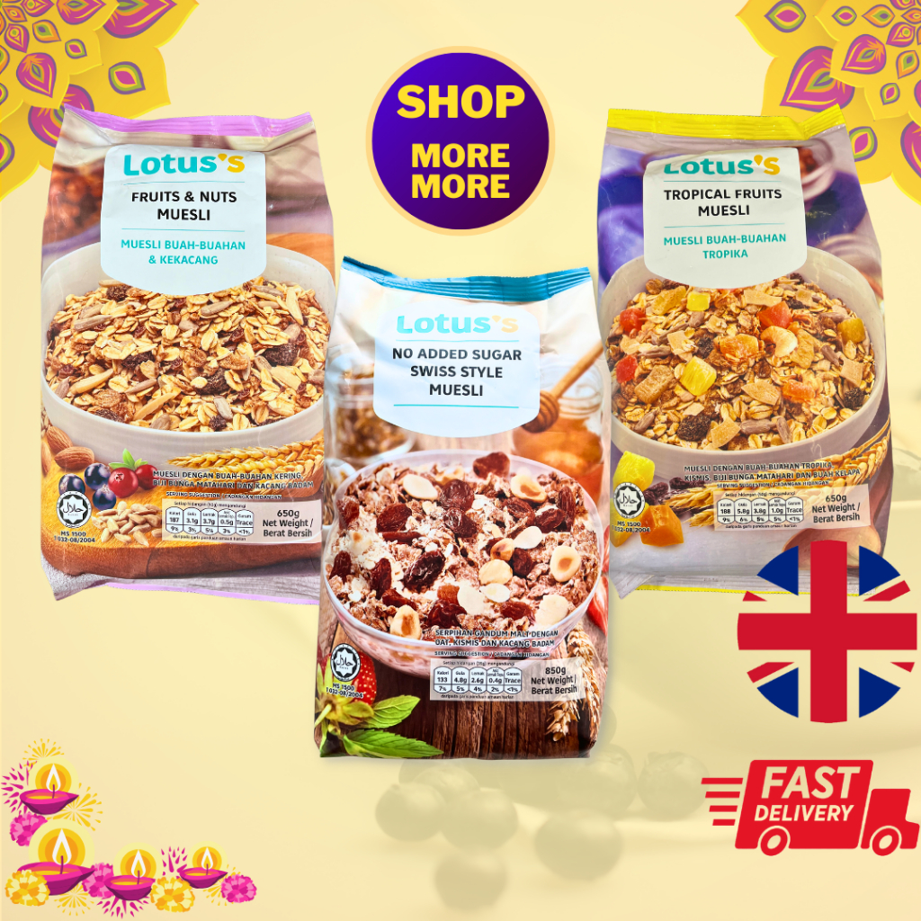 [NEW STOCK💯] TESCO LOTUS Swiss Style Muesli/Fruit Nut/Tropical Fruits