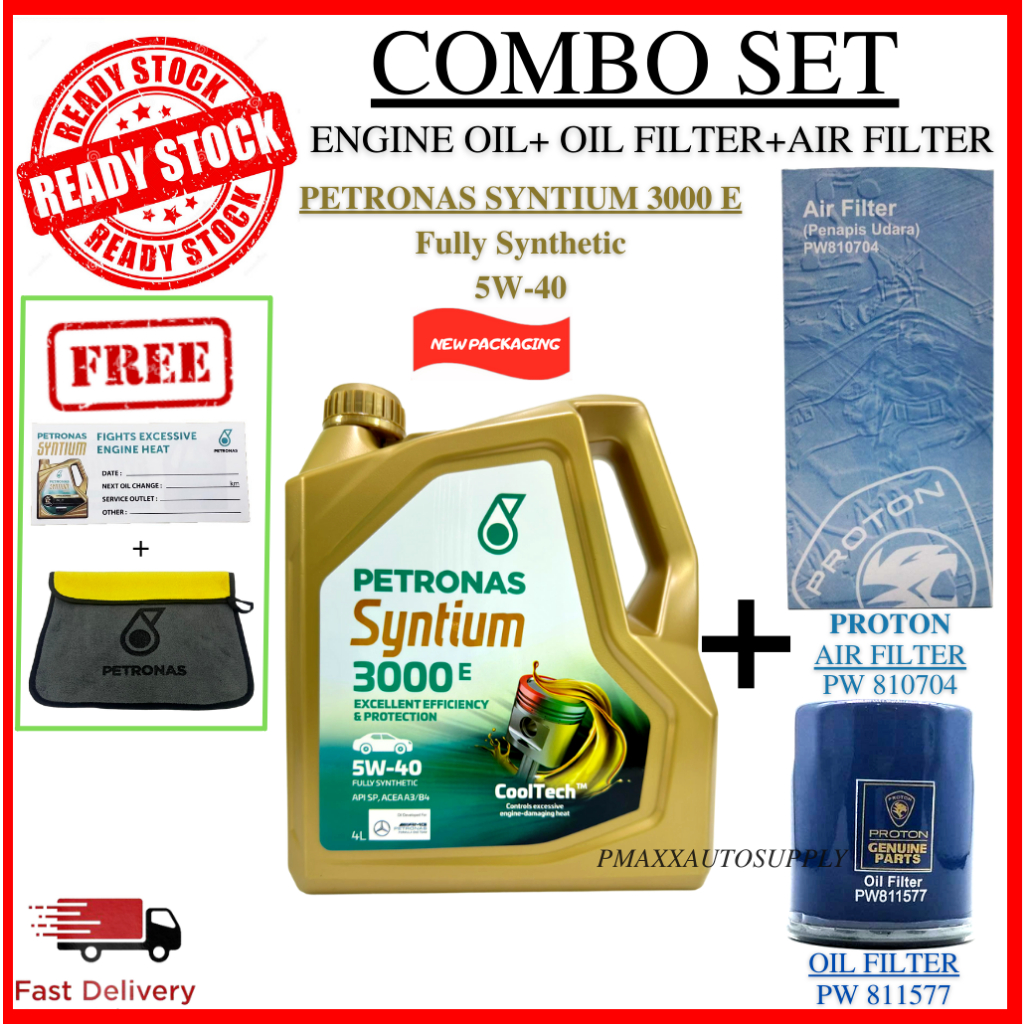 Petronas Syntium 3000 E 5W40 NEW SN/CF Fully Synthetic Engine Oil 4L ...