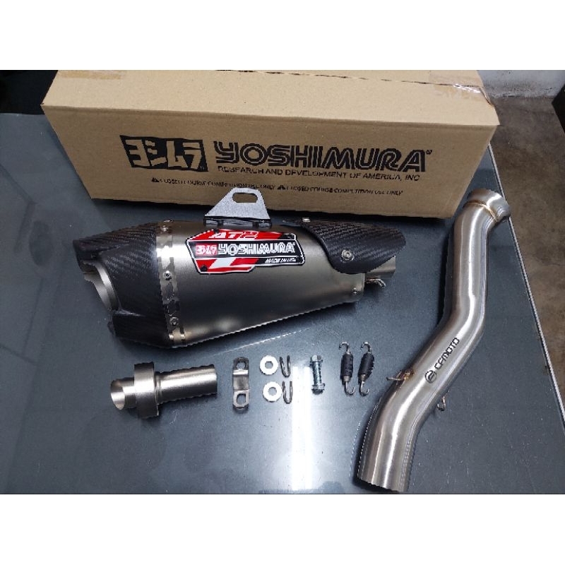cfmoto 800mt yoshimura AT2 carbon fiber exhaust pipe plug n play